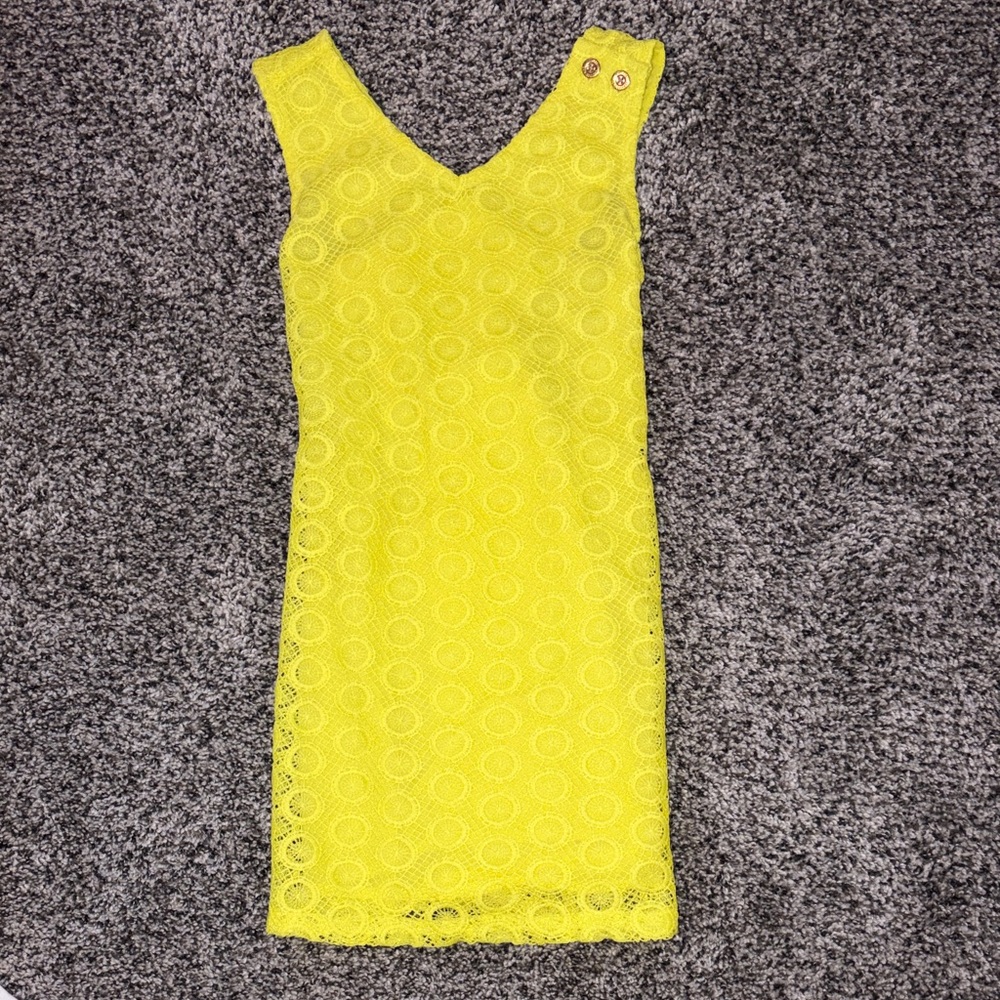 Elegant Yellow Lace Dress